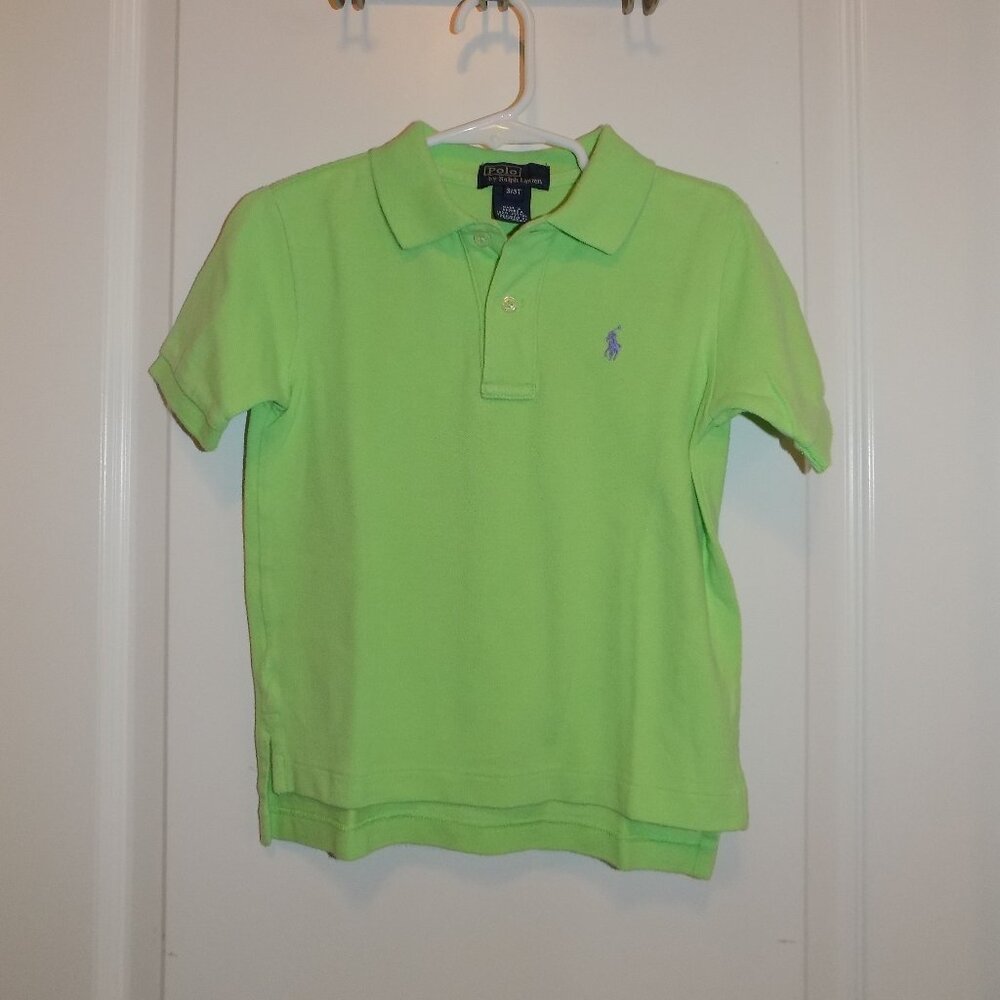 POLO Ralph Lauren Pique Shirt Boys 3T Lime Green Preppy
